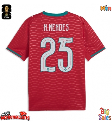 Portugal Nuno Mendes #25 Replica Home Stadium Shirt World Cup 2026 Short Sleeve